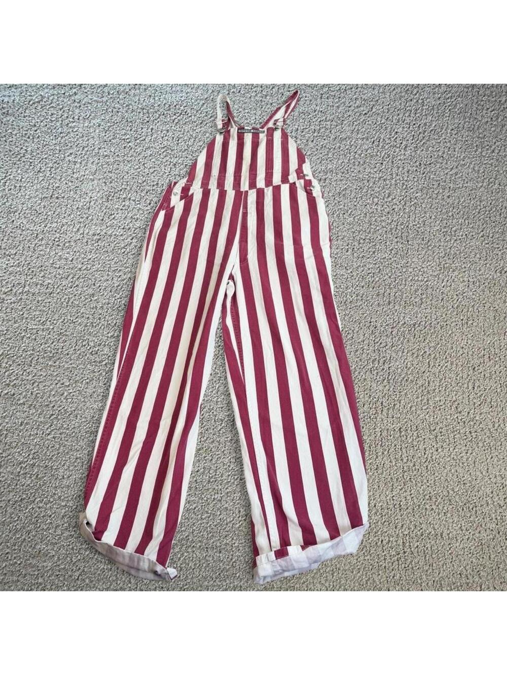 Indiana Hoosiers Striped Overalls Game Bibs Candy Stripe Basketball Wide Leg M